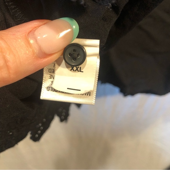 Croft and Barrow cotton Swiss dot and lace edge top with 3/4 sleeve XXL - Picture 10 of 10